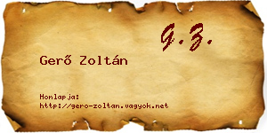 Gerő Zoltán névjegykártya