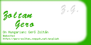 zoltan gero business card